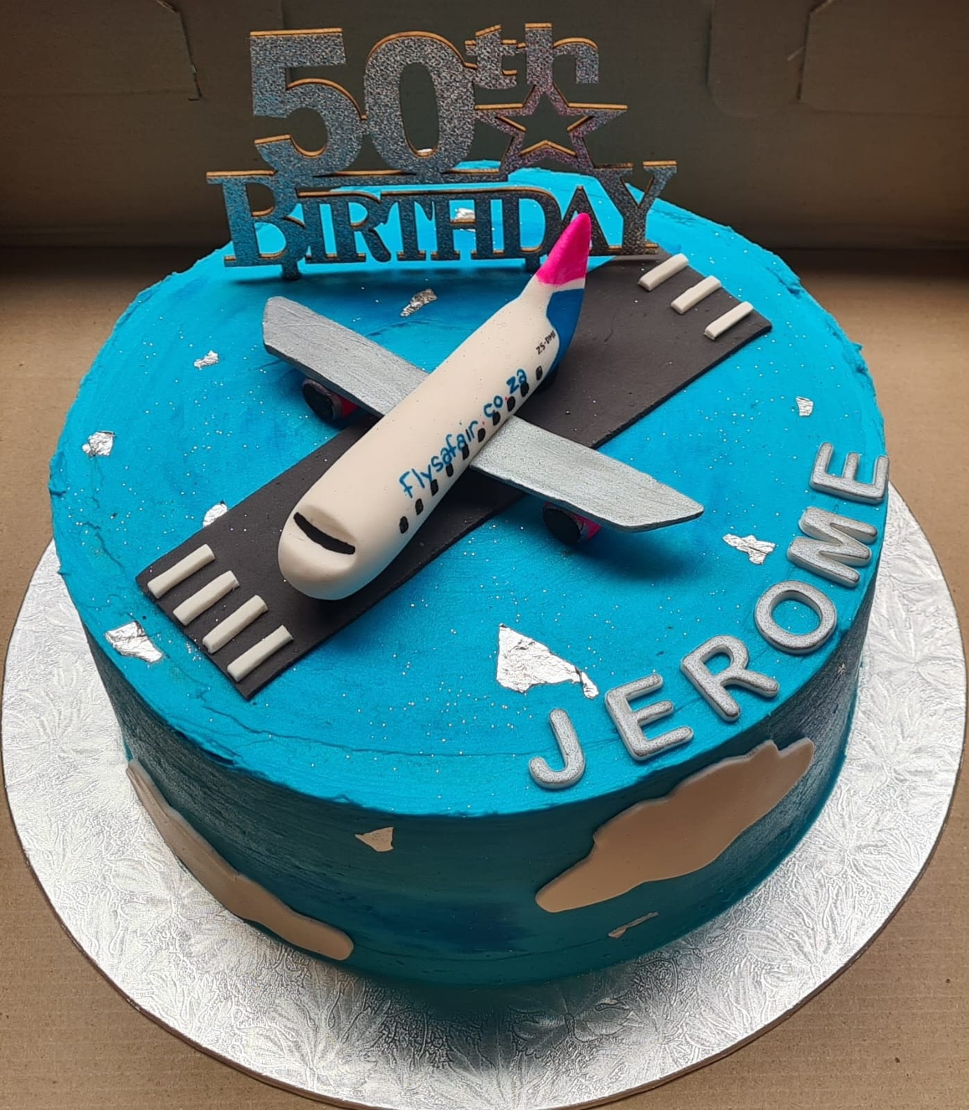 Fly Away 50th Birthday Cake